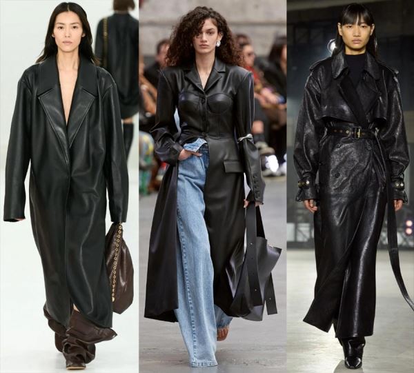 35 кожаных трендов в женской одежде 2023